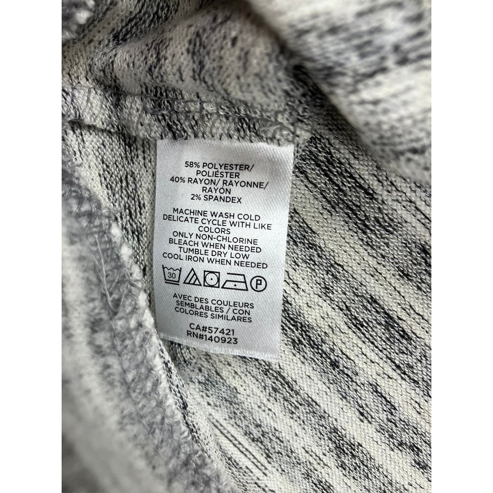 Lou & Grey Nordstrom Grey Stripe Ribbed Knit Turtleneck Sweater Top Size M New - Picture 7 of 7